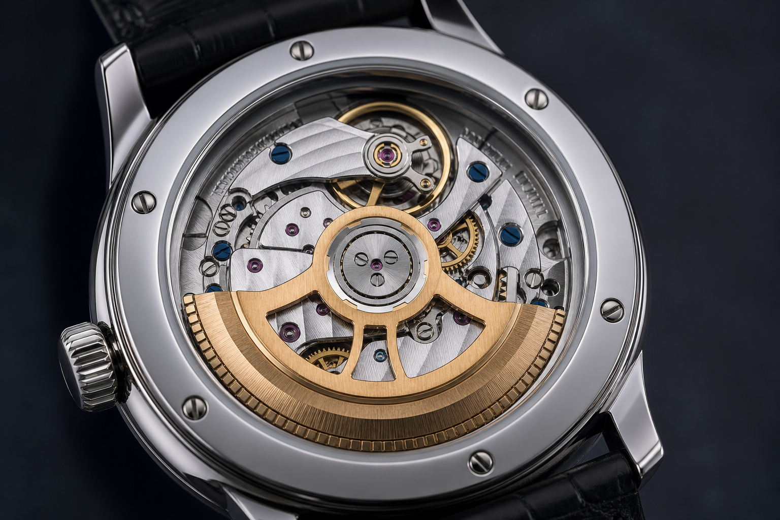 Механический калибр Seiko 4R36 в открытом корпусе